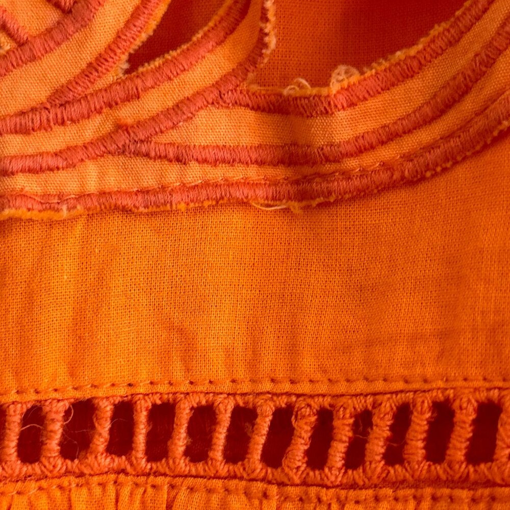 Roberta Freymann Beautiful Bright Orange Summer Maxi Dress - Picture 3 of 11